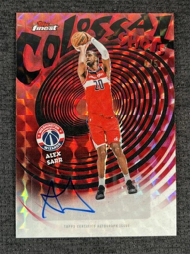 2025-26 Topps Finest Alex Sarr Geometric Red Black Refractor Colossal Auto 4/5