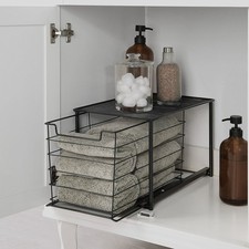 Matte Black Stackable Drawer Organizer for Efficient Storage Solutions
