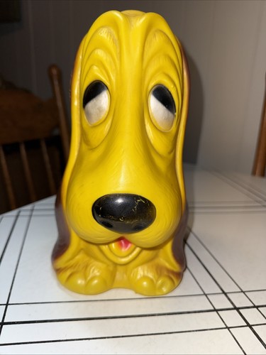 1973 Empire Basset Hound Plastic Blow Mold Dog Bank 10" Carolina Enterprises 