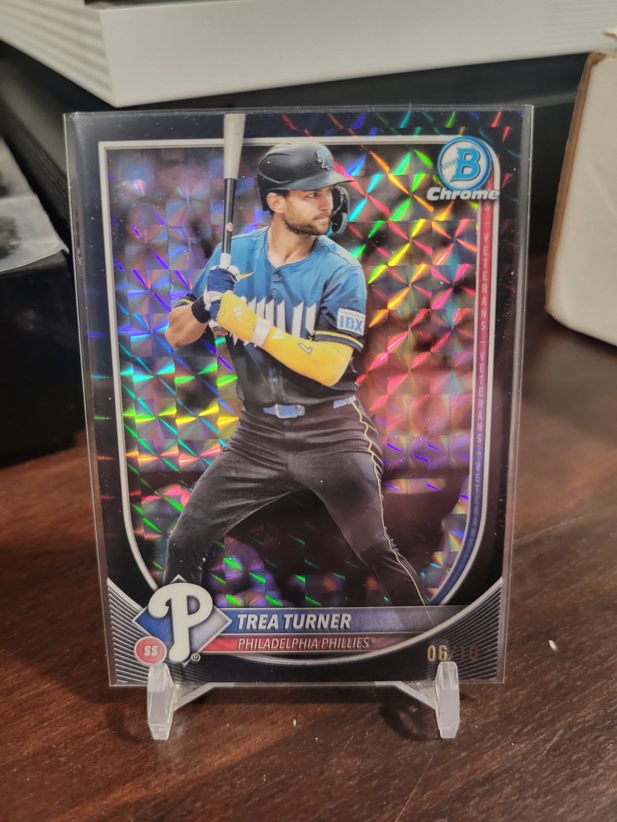 2025 Bowman Chrome - Trea Turner, Trea Turner #82 Black Geometric Refractor /10
