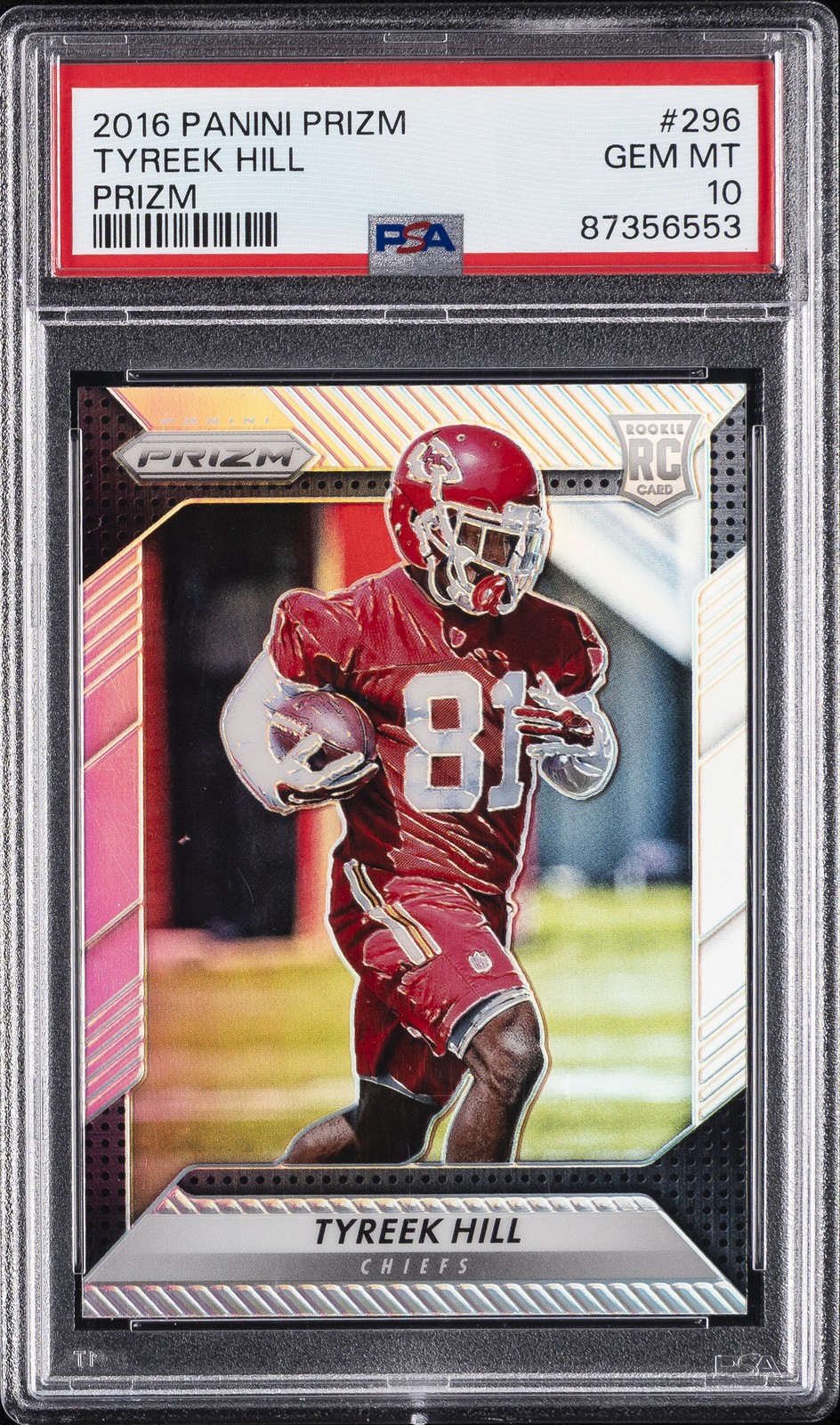 2016 PANINI PRIZM PRIZM #296 TYREEK HILL ROOKIE RC PSA 10 view 1