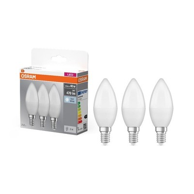 3er Sparpack OSRAM LED BASE E14 Kerze matt 5W wie 40W neutralweiß HeatSink