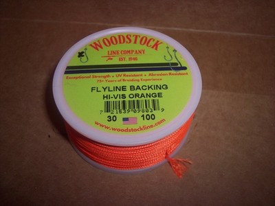 Woodstock Flyline Backing Orange Fishing Line Ice Fishing 30 Lb Test 100 Yds