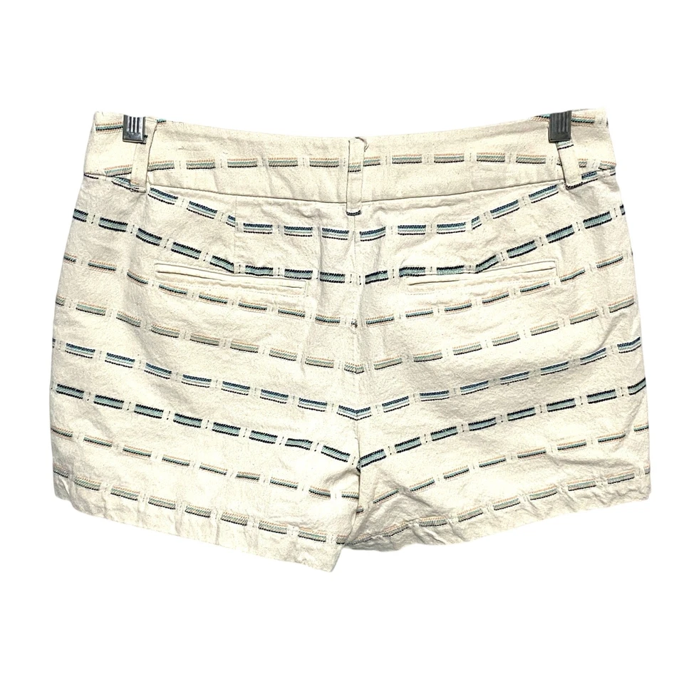 Shorts Ann Taylor Loft 4 polegadas azul rosa bronzeado feminino 0 algodão mistura acrílica - Imagem 3 de 4
