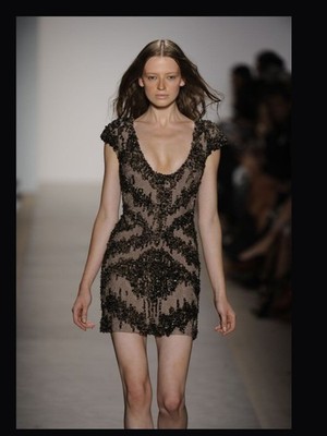 Herve Leger Custom Perlen Khaki Grün Mini Bondage Kleid Größe S