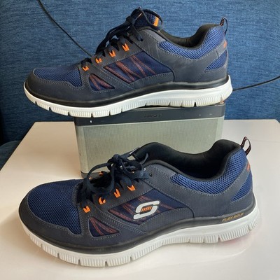 Skechers Flex Advantage Trainer Shoes Style 51251 Navy/Orange  Men s Size 13