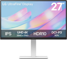 LG UltraFine 27" 4K UHD IPS Monitor Height Adjustable White