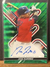 Jose Ramirez 2022 Topps Finest GREEN WAVE REFRACTOR On Card AUTO #01/99