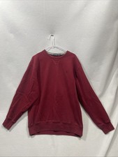 Nautica Men  s Size XL Red Cotton Long Sleeve Crew Neck Pullover Sweater