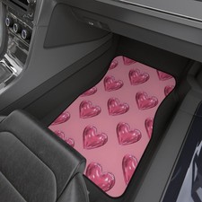 Pink Hearts Car Floor Mats Valentines Day Car Decor Pink Car Mats Girly Cars