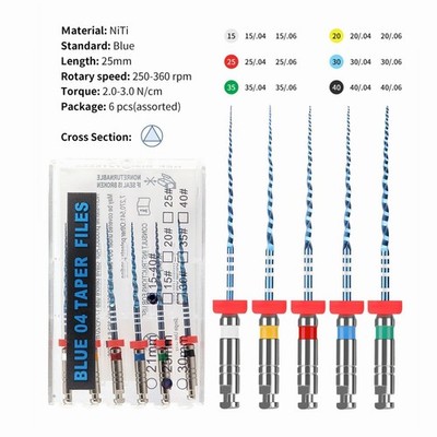 Dental Endo V Blue Root Canal NiTi Rotary File Engine Use Heat Activated 21/25mm