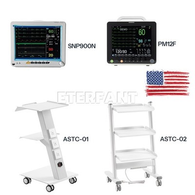 Patient Monitor CCU ICU Vital Sign/Dental Medical Mobile Trolley Cart 3 Tiers