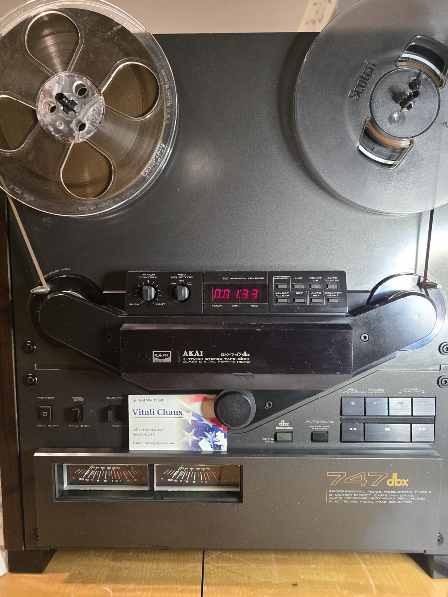 Akai GX-747 DBX , Black , Full Serviced + Nab Hub , 10