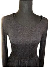 Forever 21 Small Long Sleeve Dark Gray/Black Pullover Bodycon Passed The Knee
