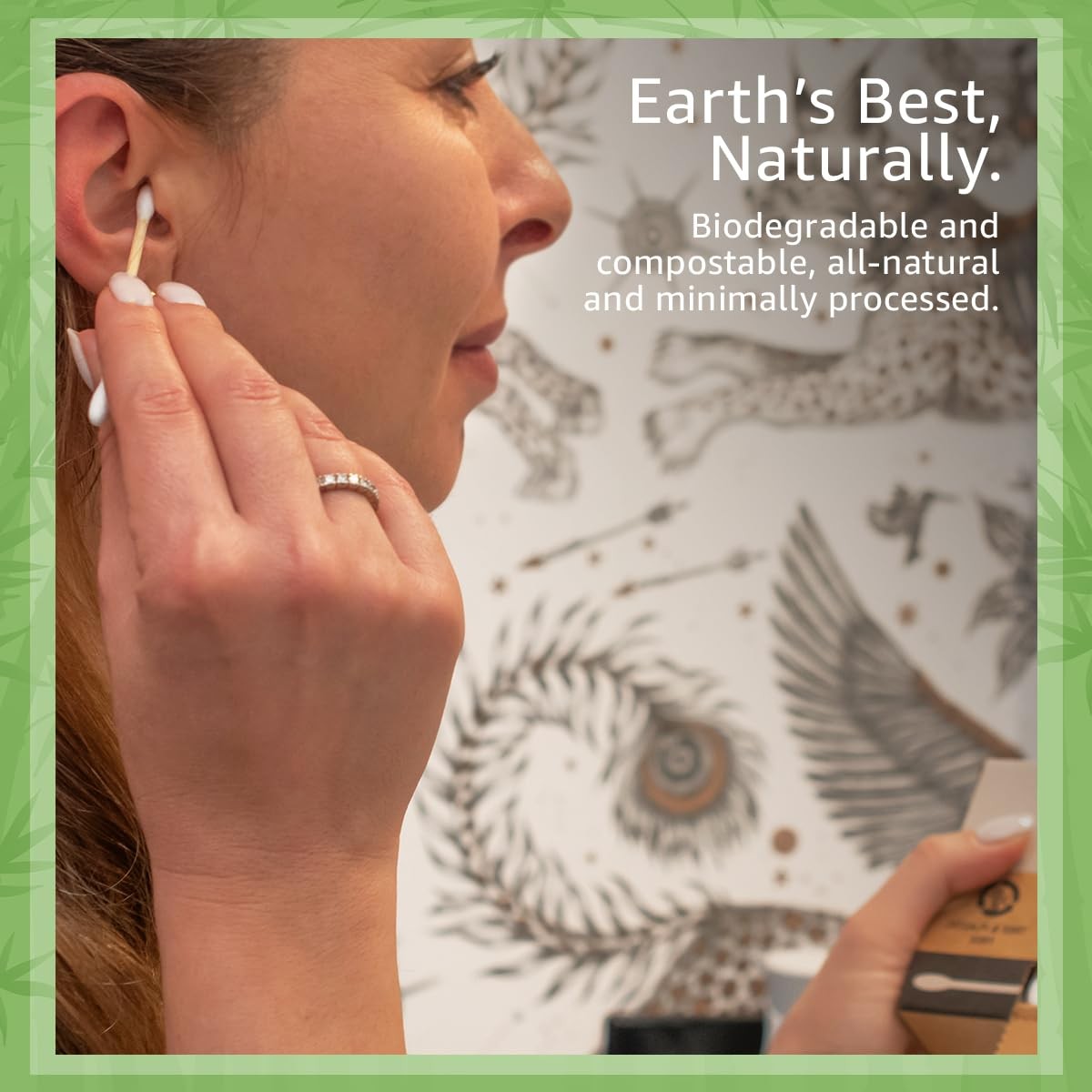 Ibambo 100% Bamboo Cotton Ear Swabs (200-Pack) | Double Tipped Ear Cotton Buds