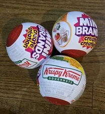NEW - Set of 3 Mini Brands Create KRISPY KREME Doughnuts HOLIDAY/Christmas Balls