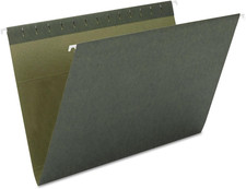 Hanging File Folder, No Tabs, Letter Size, Standard Green, 25 per Box (641)