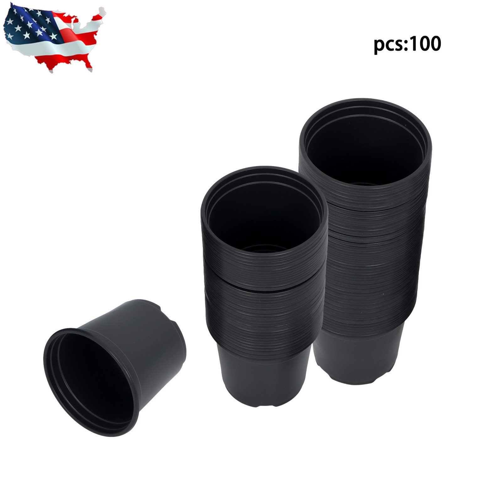 5 Inch Plastic Nursery Pot for Plant Flowers Reinforced Nursery Pots 100 PCS