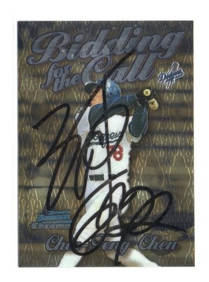 CHIN-FENG CHEN LOS ANGELES DODGERS 2000 BOWMAN CHROME  IP/TTM AUTOGRAPH AUTO