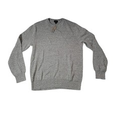 J. Crew Mens Grey Marl Knit Crewneck Sweater Size M New With Tags