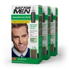 Just For Men Original Formula Men's Hair Color, Ash Brown (Pack of 3)
