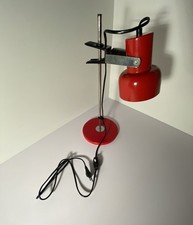 Vintage Rote Schreibtischlampe 60er-Jahre mit flexiblem Gelenkarm und Strahler