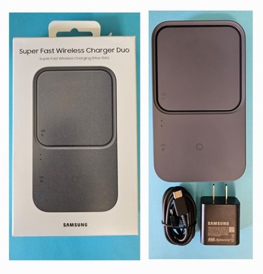 Samsung 15W Wireless Charger Duo with Travel Adapter - Dark Gray (EP-P5400TBE)
