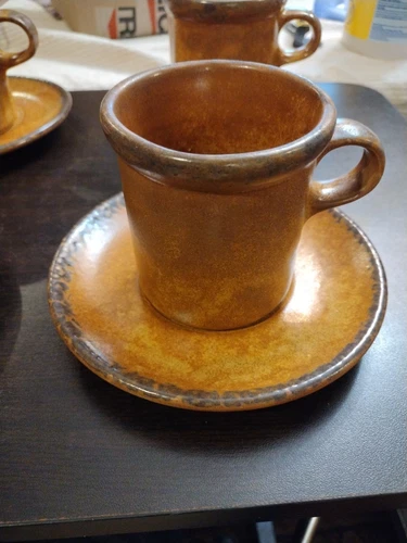VTG McCoy Pottery 1412 Canyon Mesa Replacement Mug And Saucer Rustic-4 Available