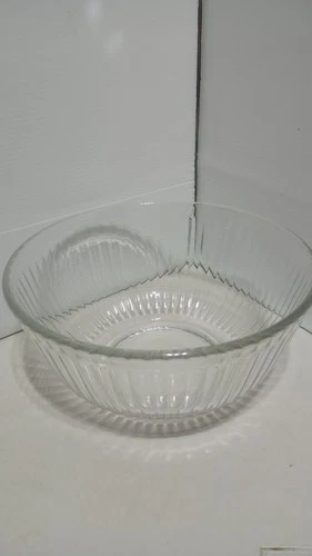 Pyrex Ribbed Clear Glass Mixing Bowl 10 Cup 2.5L Vintage Made in USA 7403-S