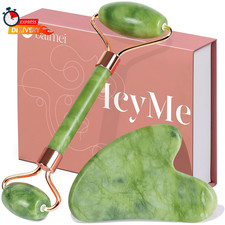 Icyme Gua Sha  Jade Roller Facial Tools Face Roller and Gua Sha Set Puffiness