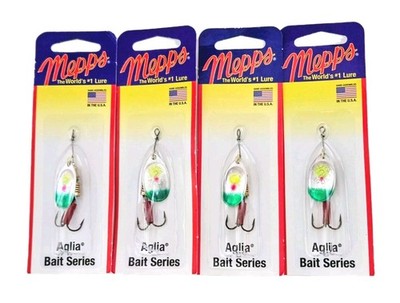 (Set of 4) Mepps Aglia Inline Spinners Size #2 1/6 oz, Color Is Sunfish New