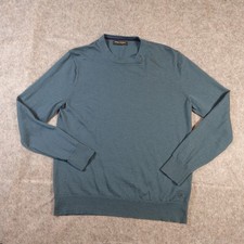 Banana Republic Sweater Mens S/M Merino Wool Crew Neck Quiet Luxury Luxe Blue