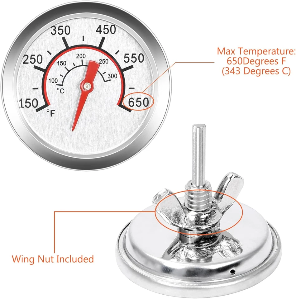 Датчик температуры крышки 1,85 дюйма для большинства газовых грилей Char Broil, термометра гриля - Изображение 4 из 4