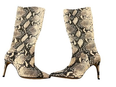 Steve Madden Knee High Boots Faux Leather  Stiletto, Pointed Toe, Size 6.5