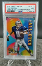 Troy Aikman 2024 Topps Chrome All-Etch- Refractor CAE-TA PSA MINT 9 Population 1