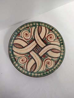 Vintage Bulgarian 7" Terra Cotta Wall Plate SignVelko Tarnoro Nina Multi Colored