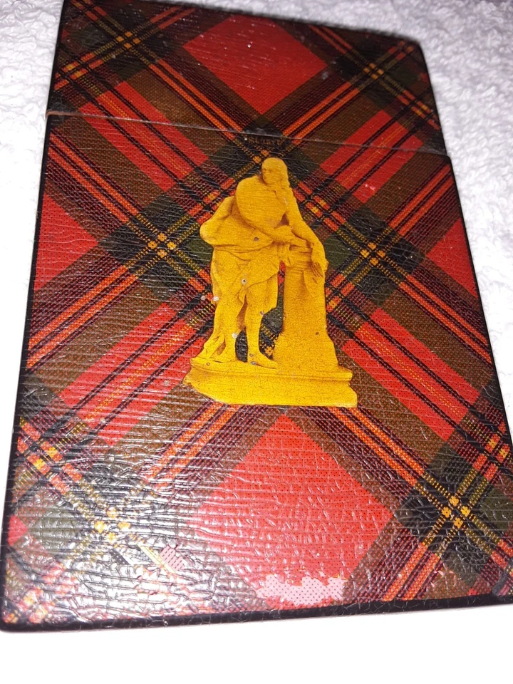 antique stuart mauchline tartanware calling card or needle case - Image 3 of 4