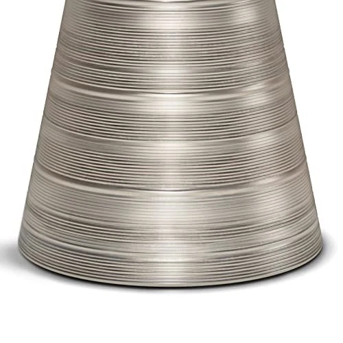 (TG. Small Parcel) SIMPLIHOME Tavolino, Metallo, Argento Antico, 18 inch - NUOVO - Immagine 3 di 4