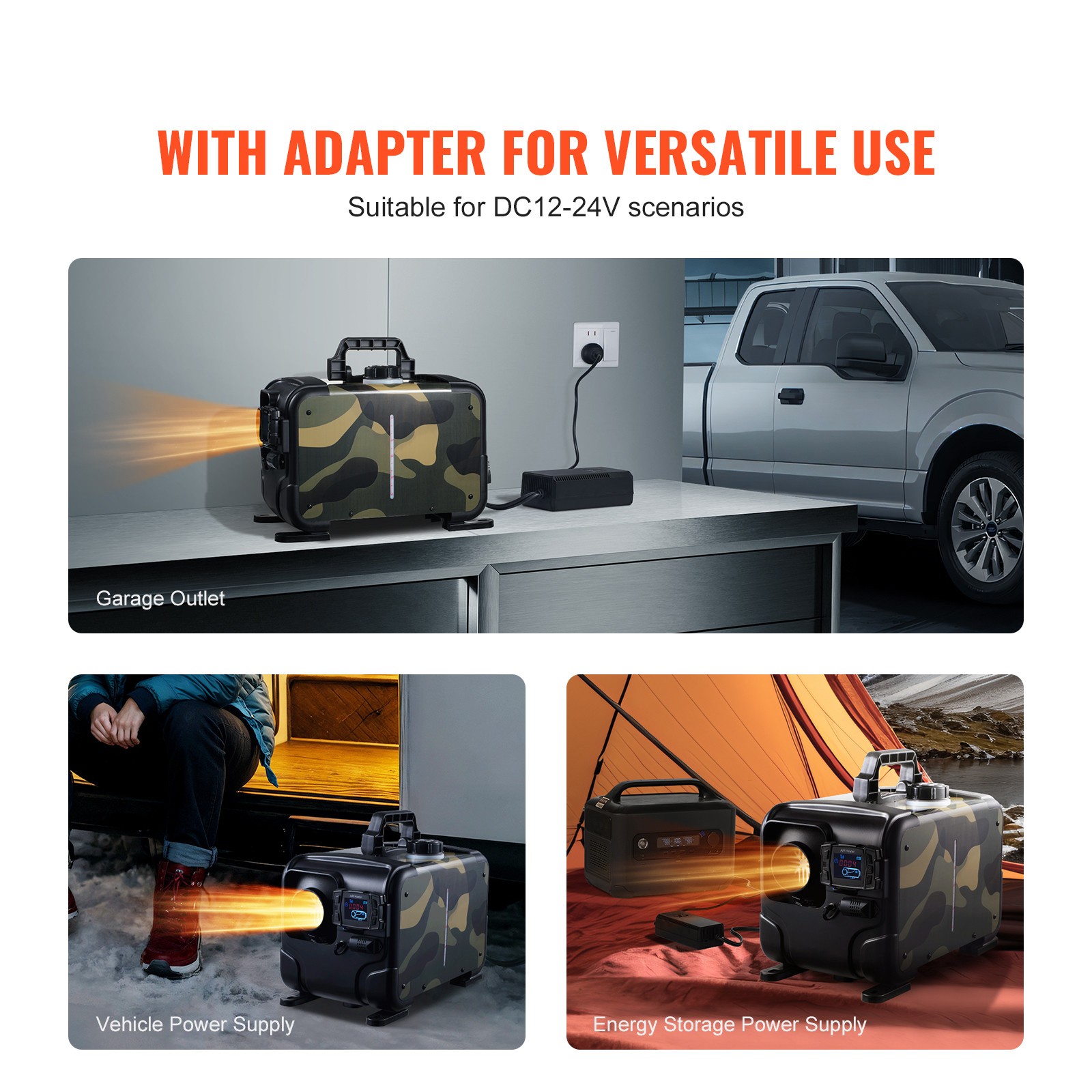 Chauffage camion diesel portable 8KW Bluetooth anti-gel pour cabine 12V
