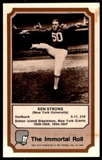1974 FLEER FOOTBALL CARDS IMMORTAL ROLL KEN STRONG NEW YORK GIANTS #42B INSERT