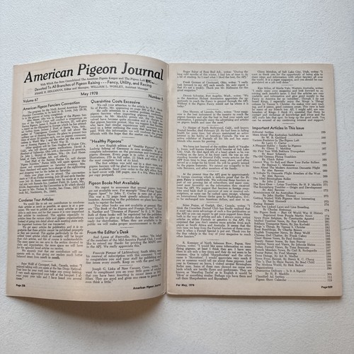 American Pigeon Journal May 1978 Raising Pigeons For Pleasure & Profit - Picture 2 of 11