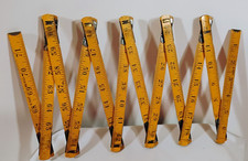 Vintage Folding Wood Metal Ruler Tape Measure 72-inch Double-Sided Made in USA
