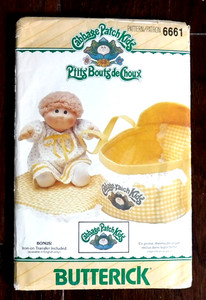 Sewing Pattern #6661 Cabbage Patch Kids Bed Carrier BONUS Iron-On FF UNCUT