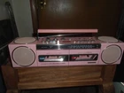 Vintage PINK SANYO M-W800 AM/FM Dual Cassette Recorder Mini Boombox Needs Repair