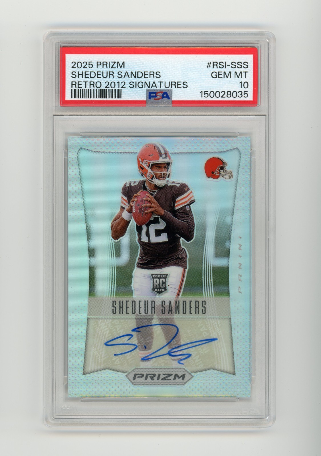 Shedeur Sanders Panini Prizm Retro 2012 Signatures #RSISSS Base
