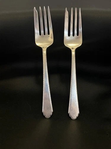 Antique 1921 William and Mary Treasure By Lunt Pair Of Salad Forks