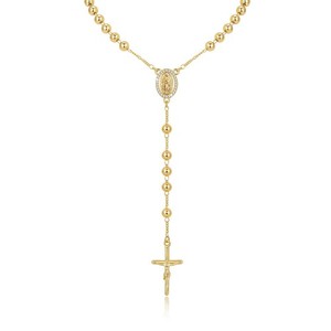 Authentic Gold Rosary Necklace for - 14k Gold Plated Virgin Mary Necklaces,Non Tarnish ...