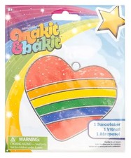 DIY Makit Bakit Rainbow Heart Stained Glass Kids Suncatcher Kit