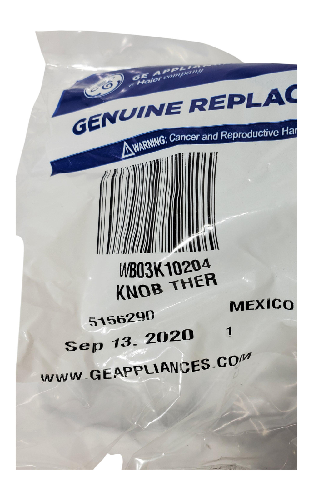 HAIER KNOB THERMOSTAT ASM GE WB03K10204 NEW OEM WB03K10204
