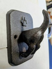 Vintage Style Pair of Puppy Dog Tails Cast Iron Wall Hooks Set of 2